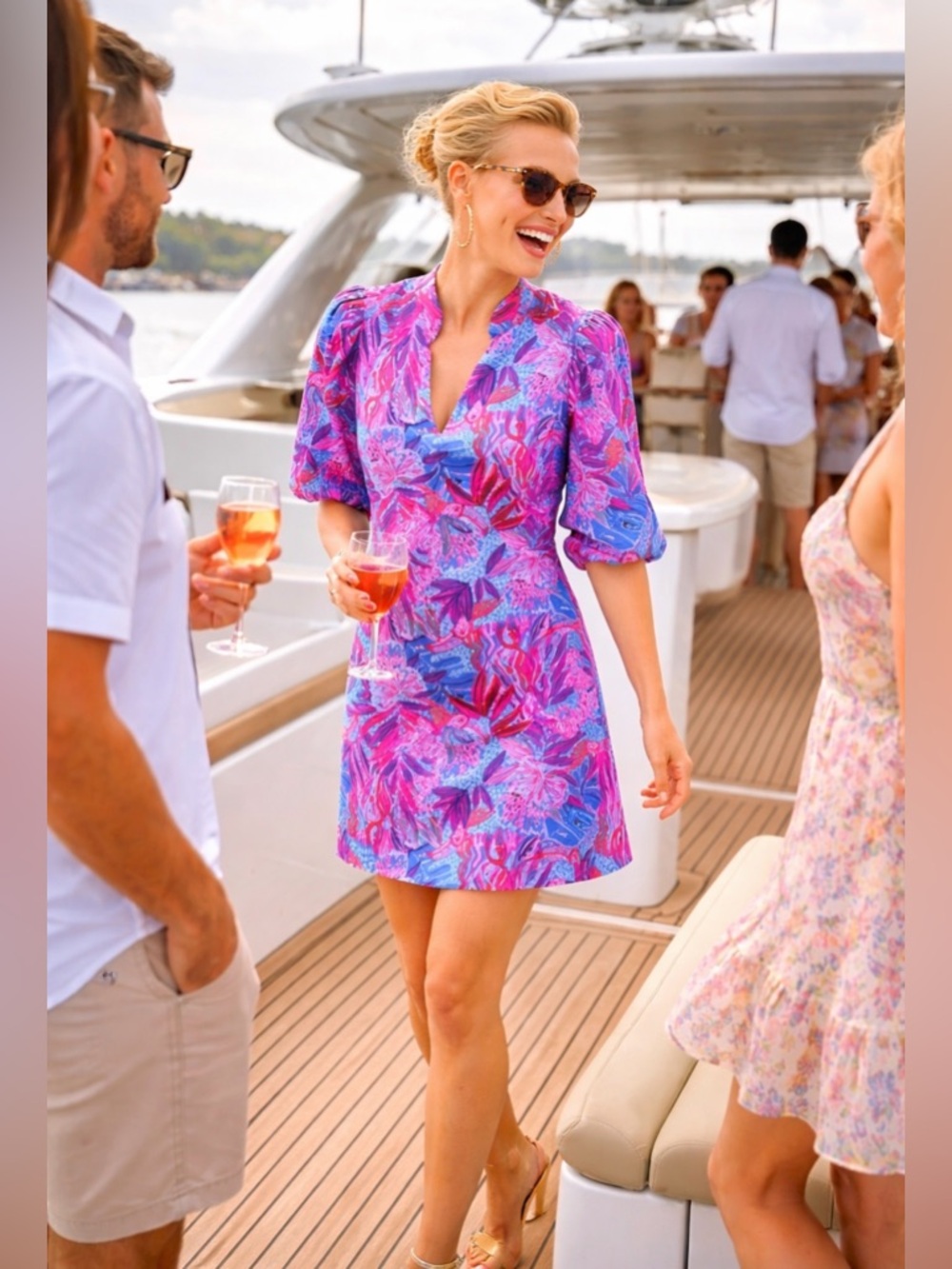 Lilly Pulitzer Arcella Dress Ruby Red Wild Times | Size 4 | NWT Puff Sleeve
